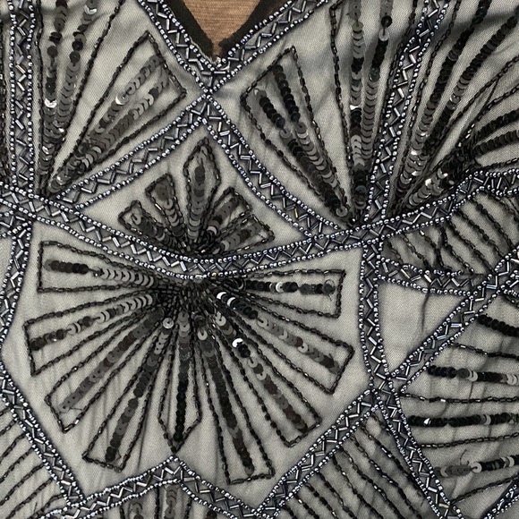 Size 10 lined beaded just above the knee cocktail dress. - Picture 3 of 7